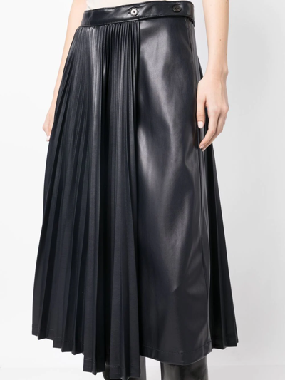 3.1 Phillip Lim Navy Asymmetric Midi Skirt In Ink