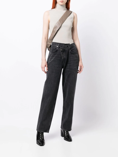 Shop Agolde High-waist Straight-leg Jeans In Schwarz