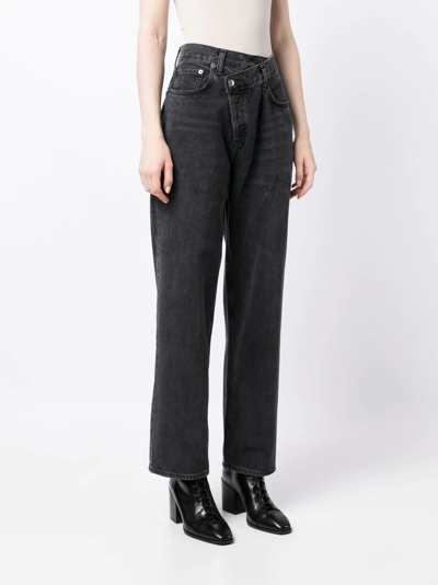 Shop Agolde High-waist Straight-leg Jeans In Schwarz