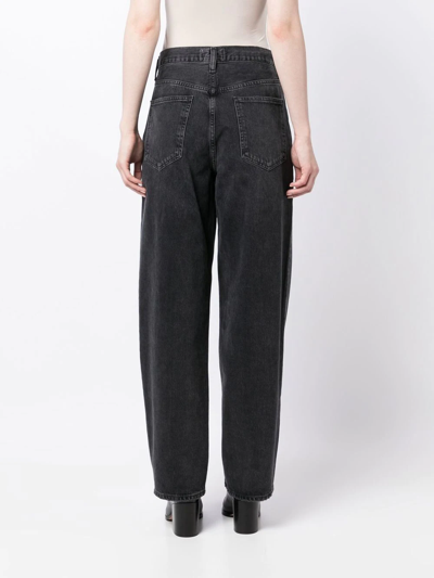 Shop Agolde High-waist Straight-leg Jeans In Schwarz