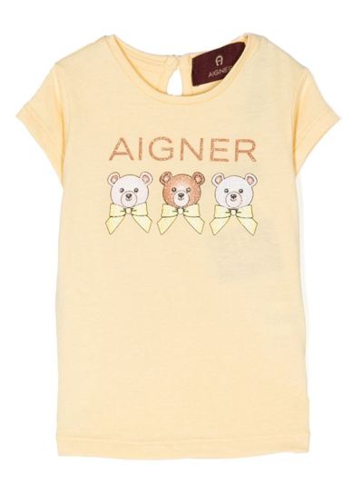Aigner Logo-print Short-sleeve T-shirt In Weiss