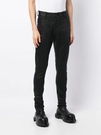 Shop Thom Krom Skinny-cut Cotton Trousers In Black