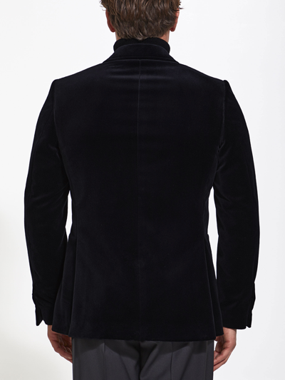 Shop Lardini Black Velvet Jacket