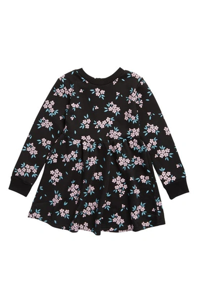 Shop Dot Australia Kids' Fleece Drop Waist Dress In Black