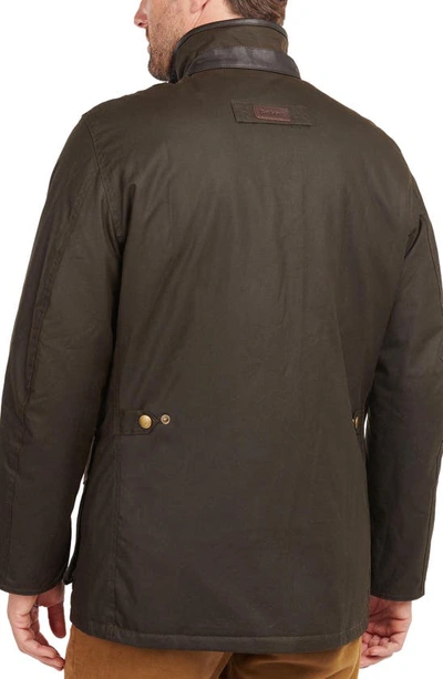 Barbour Hereford Waxed Cotton Jacket In Olive