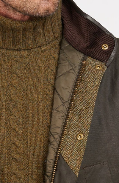 Barbour Hereford Waxed Cotton Jacket In Olive