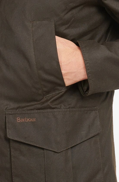 Barbour Hereford Waxed Cotton Jacket In Olive