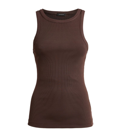 Shop Goldsign Ribbed Doyle Tank Top In Brown