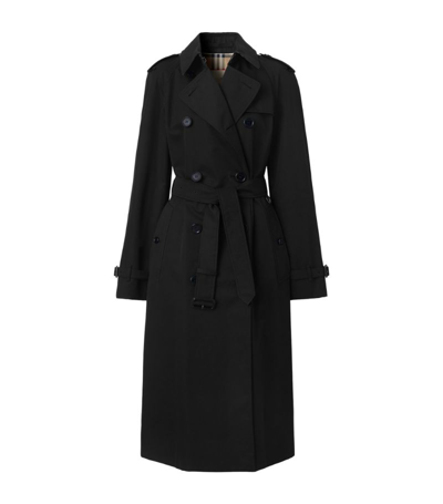 Shop Burberry The Long Waterloo Heritage Trench Coat In Black