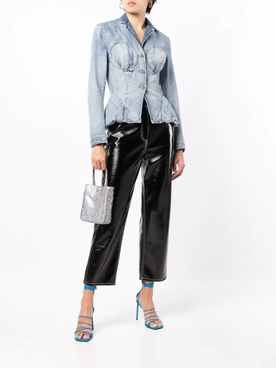 Shop Natasha Zinko Sculpted Denim Jacket In Blue