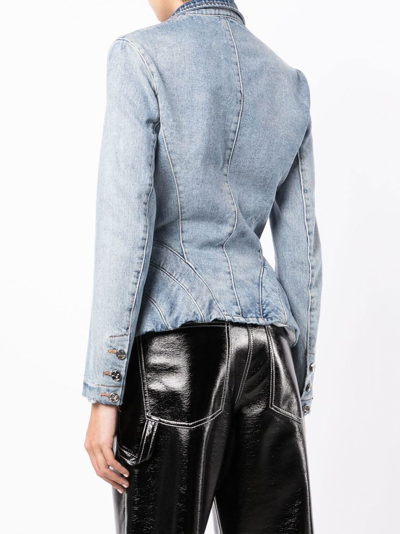 Shop Natasha Zinko Sculpted Denim Jacket In Blue