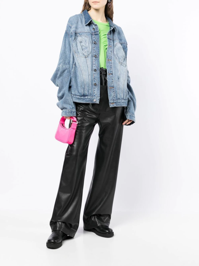 Shop Natasha Zinko Washed Denim Jacket In Blue