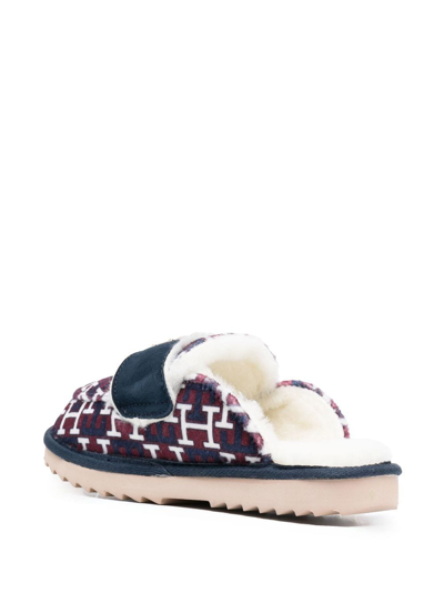 Shop Tommy Hilfiger Logo-plaque Mule Slippers In Rot