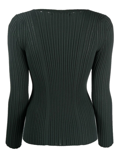 Shop Aeron Finesse Ribbed-knit Jumper In Green