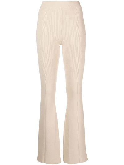 Shop Aeron Egon Ribbed-knit Trousers In Neutrals