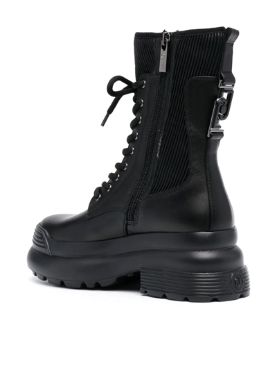 Liu •jo Amy Chunky Lace-up Boots In Schwarz