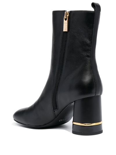 Shop Liu •jo 80mm Leather Ankle-boots In Schwarz