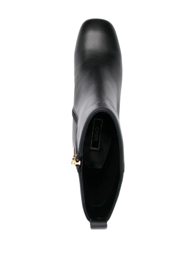 Shop Liu •jo 80mm Leather Ankle-boots In Schwarz