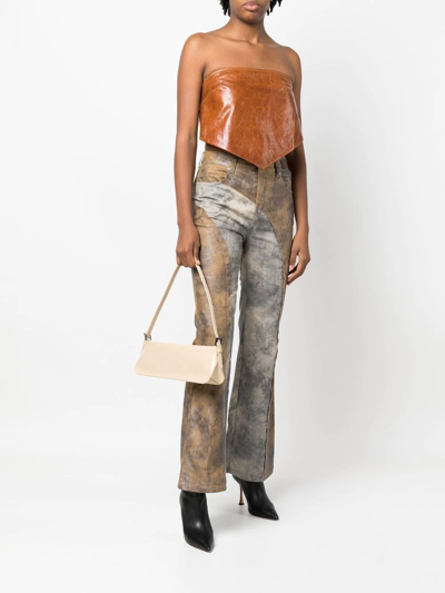By Far Leather Shoulder Bag In Neutrals