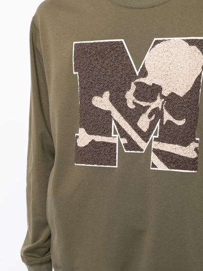 Mastermind Japan Skull-print Crew-neck Sweatshirt In Grün