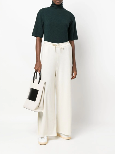 Jil Sander Wide-leg Cashmere Track Pants In Nude