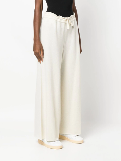 Shop Jil Sander Wide-leg Cashmere Track Pants In Nude