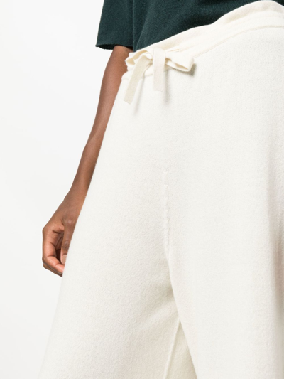 Jil Sander Wide-leg Cashmere Track Pants In Nude