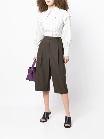 3.1 Phillip Lim Belted Pleated Cropped Trousers In Grün