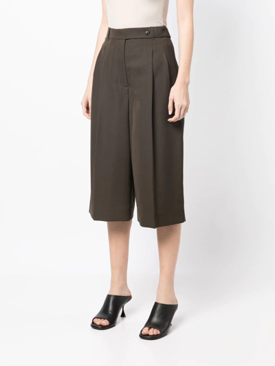 3.1 Phillip Lim Belted Pleated Cropped Trousers In Grün