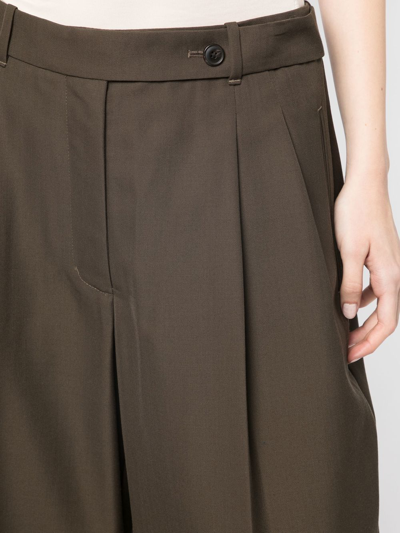 3.1 Phillip Lim Belted Pleated Cropped Trousers In Grün