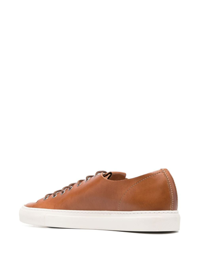 Shop Buttero Low-top Leather Sneakers In Brown