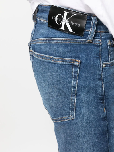 Shop Calvin Klein Jeans Est.1978 Stonewashed Straight-leg Jeans In Blue