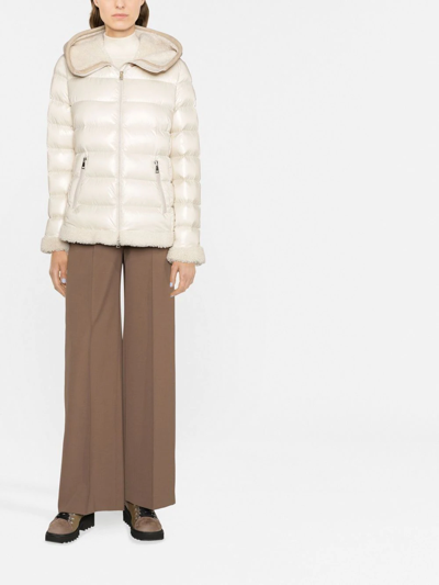 Moncler Guichard Shearling-lined Puffer Jacket In Nude