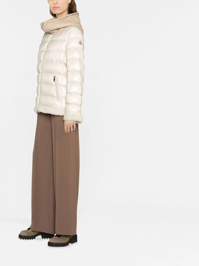 Moncler Guichard Shearling-lined Puffer Jacket In Nude