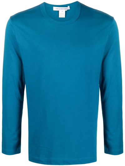 Comme Des Garçons Shirt Crew-neck Cotton Sweatshirt In Blue