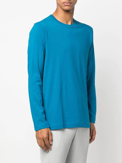 Comme Des Garçons Shirt Crew-neck Cotton Sweatshirt In Blue