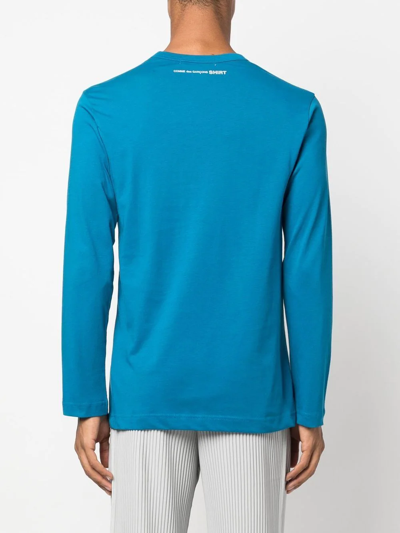 Comme Des Garçons Shirt Crew-neck Cotton Sweatshirt In Blue