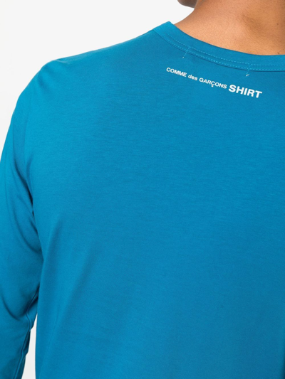 Comme Des Garçons Shirt Crew-neck Cotton Sweatshirt In Blue