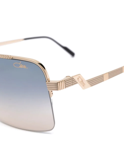 Shop Cazal Square-frame Sunglasses In Gold