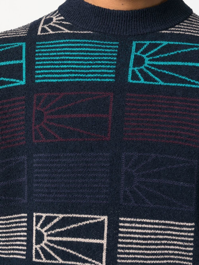 Shop Paccbet Logo Intarsia-knit Jumper In Blau
