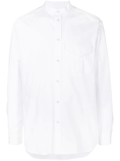 Shop Jil Sander Stand-collar Cotton Shirt In Weiss