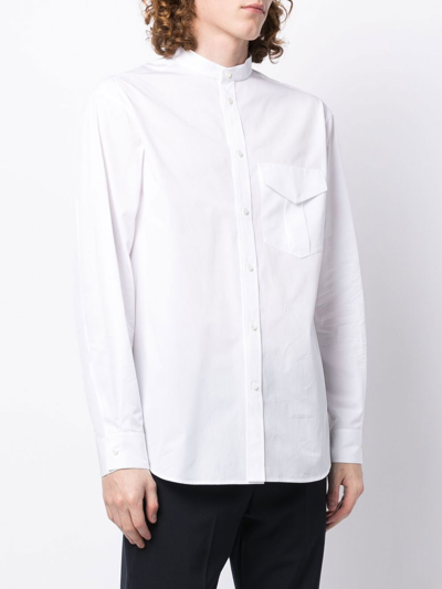 Shop Jil Sander Stand-collar Cotton Shirt In Weiss