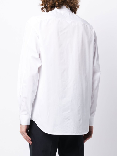 Shop Jil Sander Stand-collar Cotton Shirt In Weiss