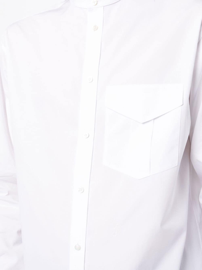 Shop Jil Sander Stand-collar Cotton Shirt In Weiss