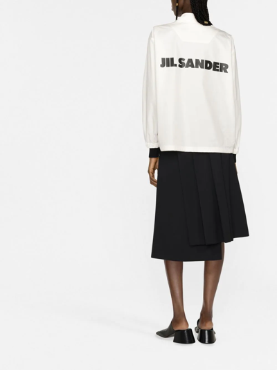 Shop Jil Sander Logo-print Shirt Jacket In Weiss