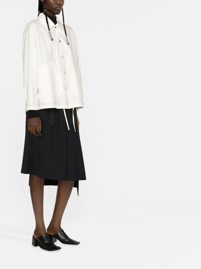 Jil Sander Logo-print Shirt Jacket In Weiss