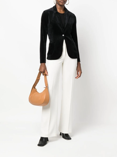 Majestic Single-breasted Velvet Blazer In Schwarz