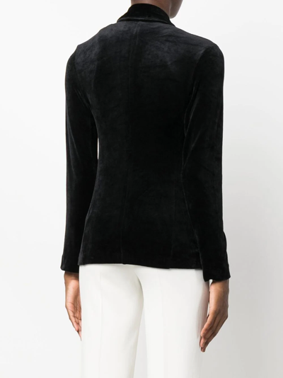 Majestic Single-breasted Velvet Blazer In Schwarz