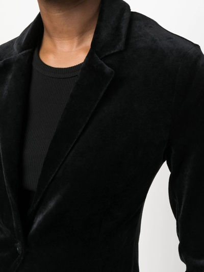 Majestic Single-breasted Velvet Blazer In Schwarz