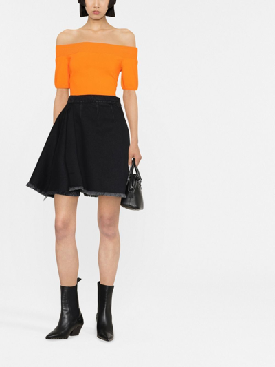 Shop Alexander Mcqueen High-waisted A-line Skirt In Schwarz